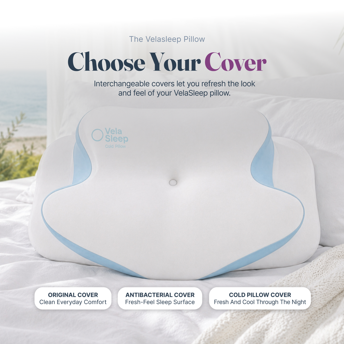 VelaSleep Pillow ergonomic contour detail